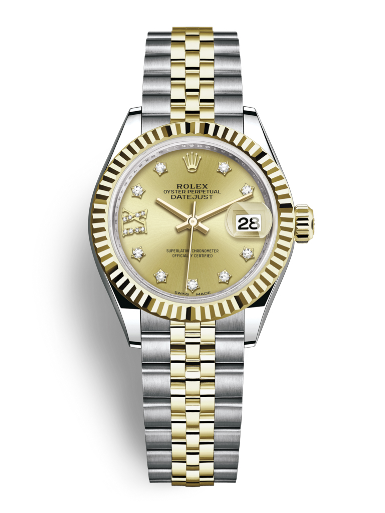 Rolex Lady Datejust 28mm Stainless Steel and Yellow Gold 279173 Champagne 17 Diamond Jubilee